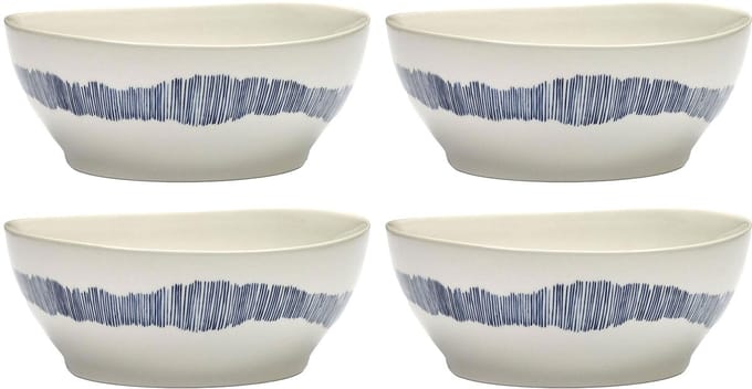 Serax - Ottolenghi Feast - Kom L - Wit/Blauw - 18 Ø - 4 stuks