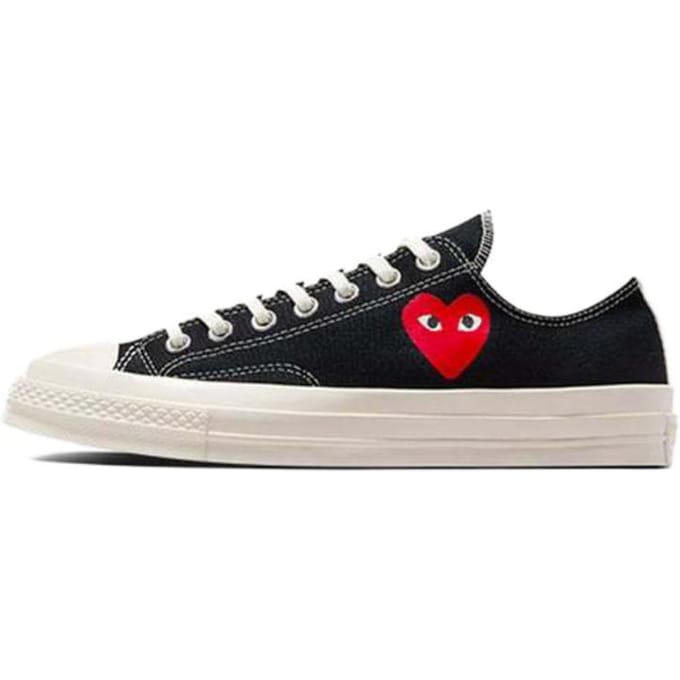 Comme des Garçons PLAY x Converse Chuck 70 Low 'Single Heart - Zwart' 40 beige