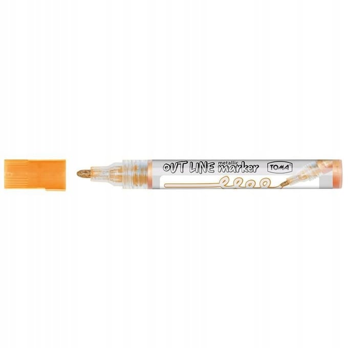 Permanente Marker Zilver met Oranje Contour - 4mm