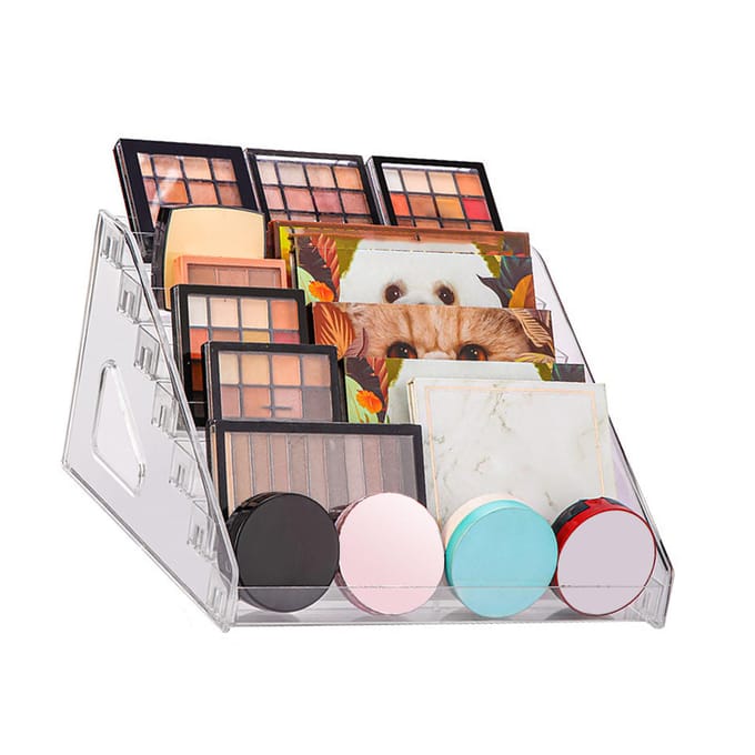7 Lagen Make-up Displayrek Opslag Meerdere Niveaus Nagellak Organizer voor Make-up Transparant beige