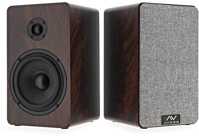 AVCOM 5 Bookshelf Speaker Pair, Walnut