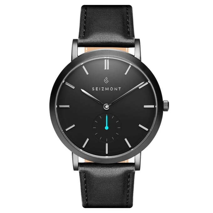 Aether Lusef Minimalistisch Zwart & Blauw Horloge