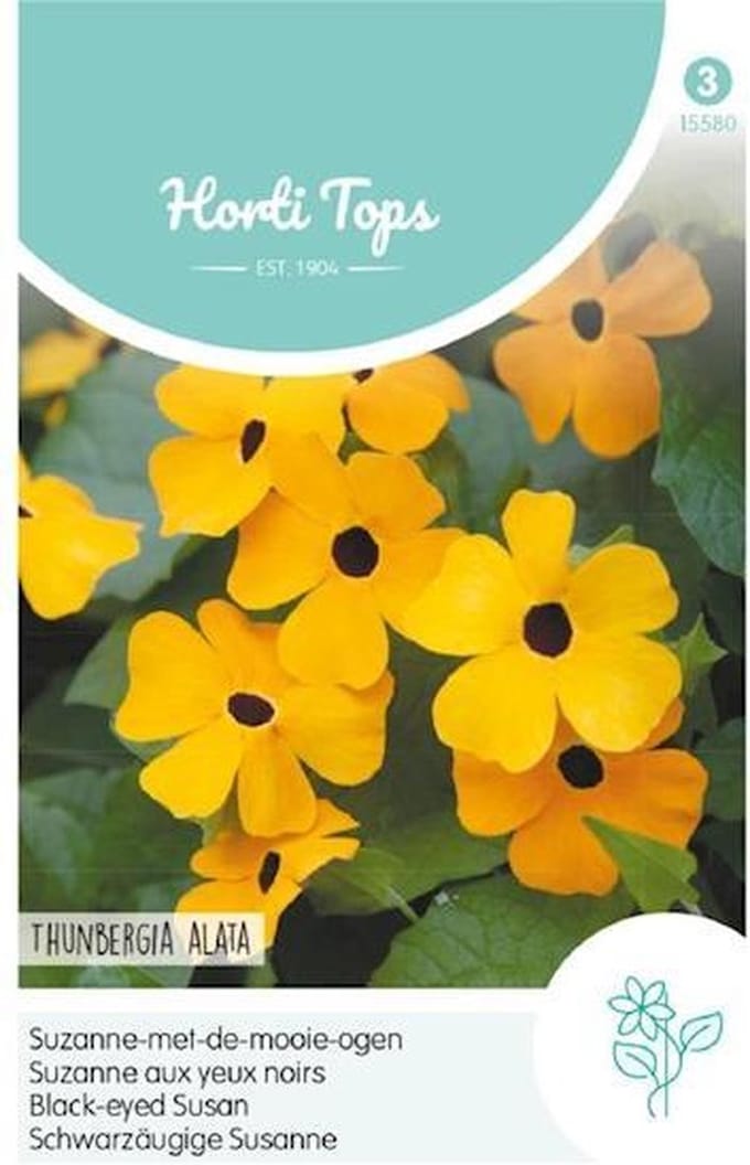 Hortitops zaden - Suzanne-Met-De-Mooi-Ogen Bloemzaad - Thunbergia Alata