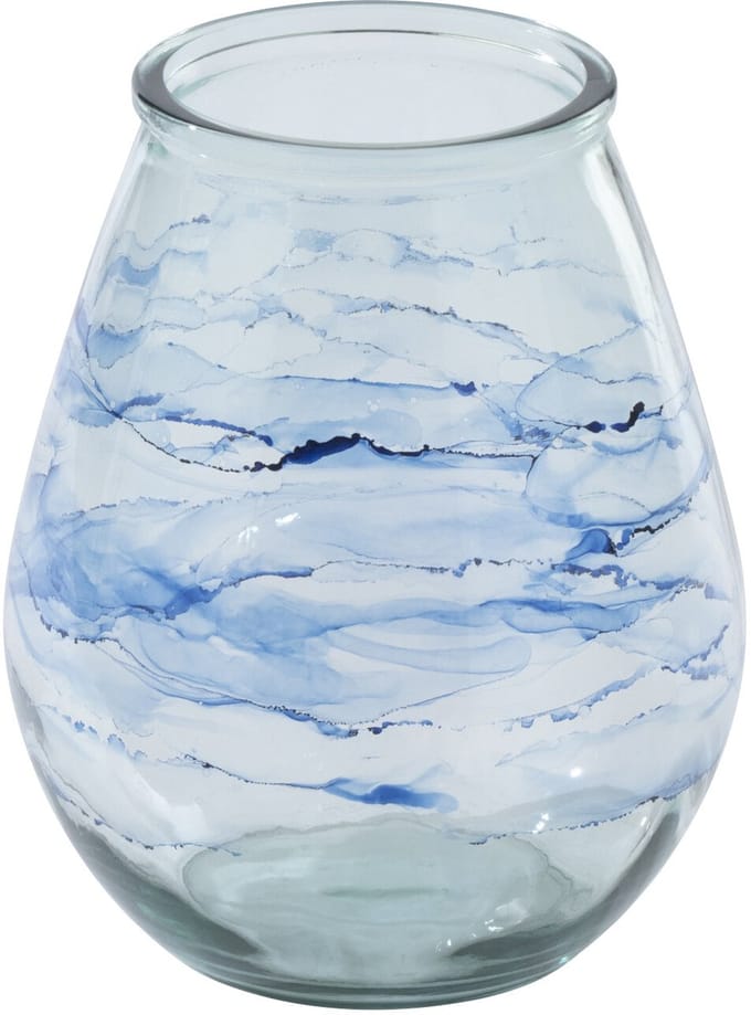 J-Line windlicht Golf - glas - blauw