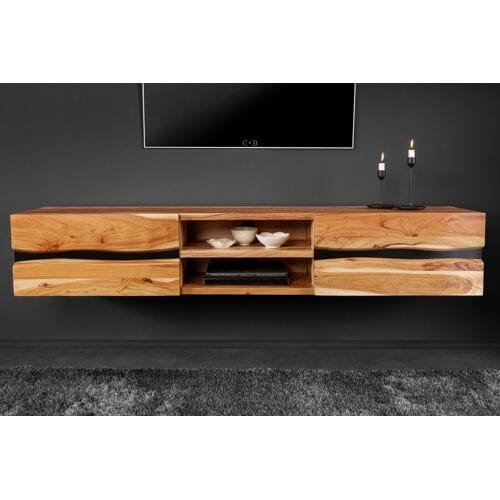 Zwevend tv meubel acacia 160 cm