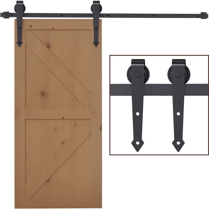 HOMCOM Schuifdeur Hardware Kit Koolstofstaal 200L x 4B x 0,6H cm Bruin