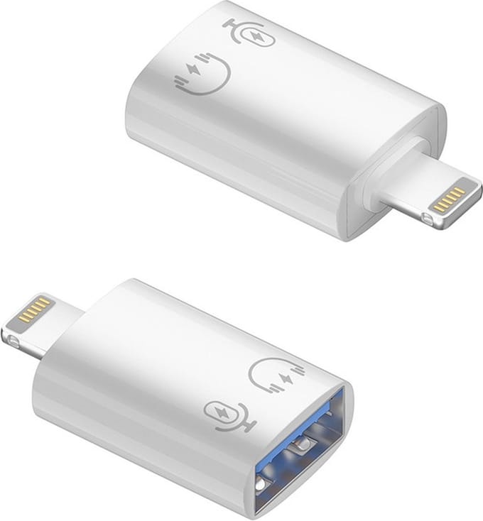 8-Pin naar USB 3.0 OTG female aansluiting - Geschikt voor iPhone en iPad - adapter converter - Wit - Provium