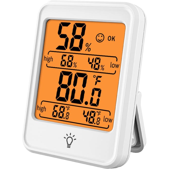 Digitale hygrometer, thermometer, binnentemperatuur- en vochtigheidsmeter, monitormeter met groot LCD-scherm
