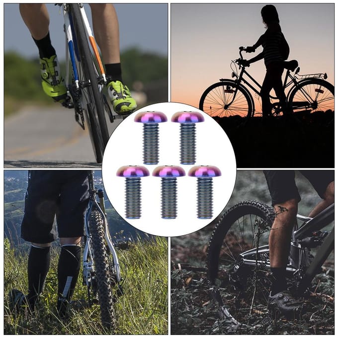 5 stuks / Pak Titaniumlegering M5*12 Fiets Bidonhouderbouten M5*10 Schijfremschroeven(M5*12 gray