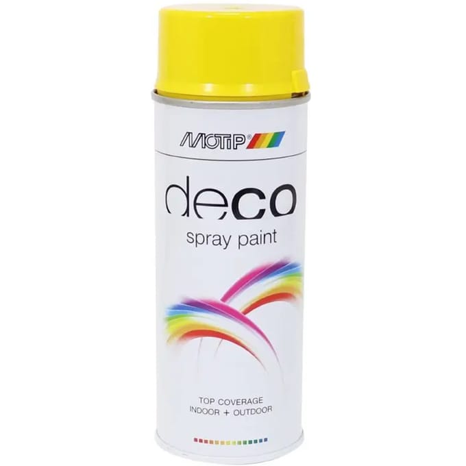 Motip deco alkyd hoogglans lak RAL 1021 geel (01679) - 400 ml.