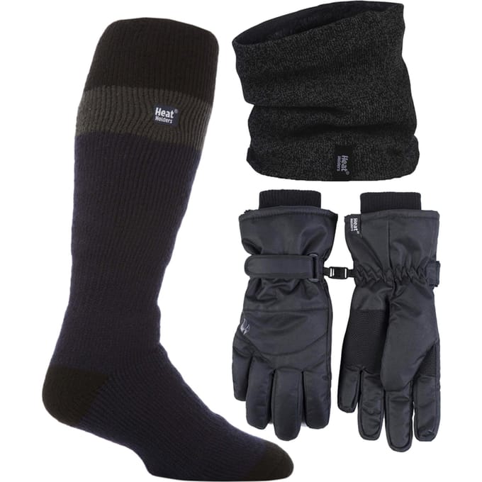 Heren Ski Set Nekwarmer Handschoenen & Thermische Ski Sokken Wintersportoutfit