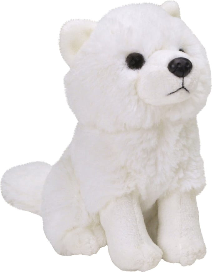 Wild Republic pluche poolvos - knuffeldier - wit - 13 cm - zittend - pool knuffeldier