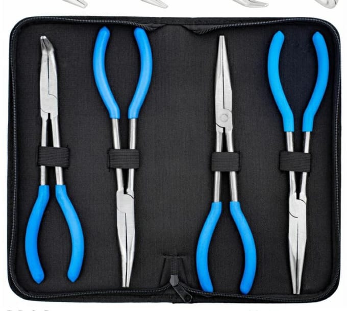 Silver Lang Bek Tangen Set - 280mm - Anti-slip Grepen - Ergonomisch - 4 Stuks