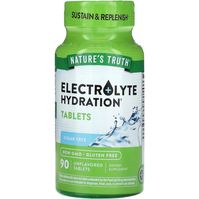 Nature's Truth, Elektrolyten Hydratatie, Ongezoet, 90 Tabletten