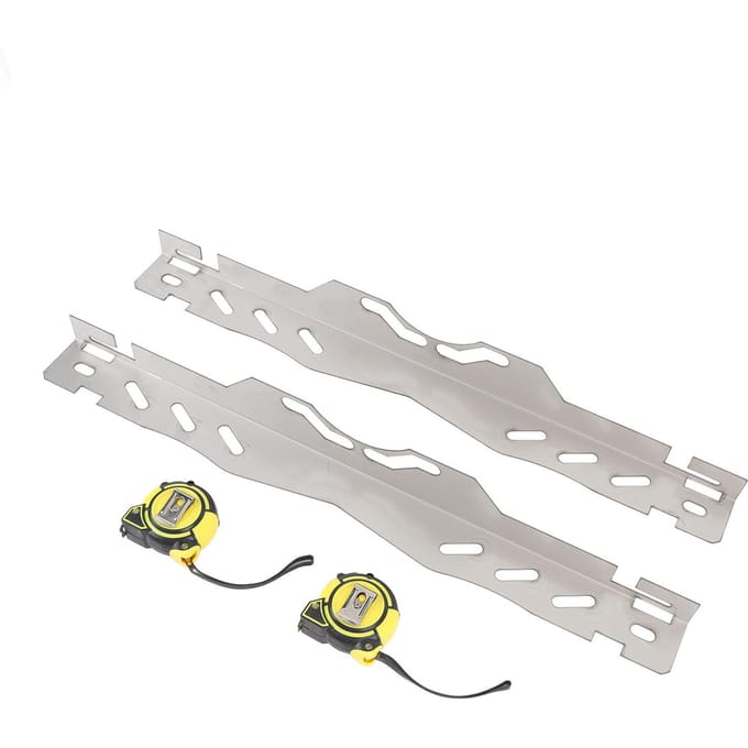 Wieluitlijningsgereedschap Plaat Roestvrij Staal Heavy Duty met 2 Tape Nauwkeurige Meting Toe-uitlijningsgereedschap voor SUV Sedan white