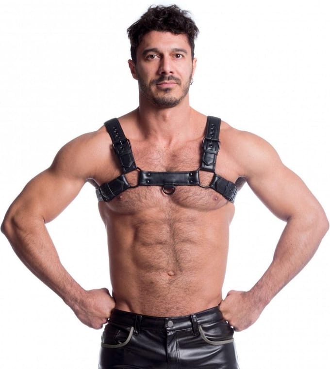 665 Vegan - Bulldog Harnas - PU Leer - Zwart 2XL