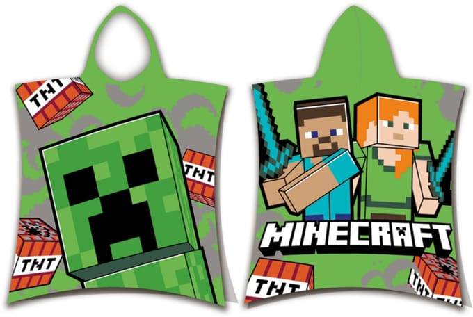 Minecraft poncho groen 50x115cm