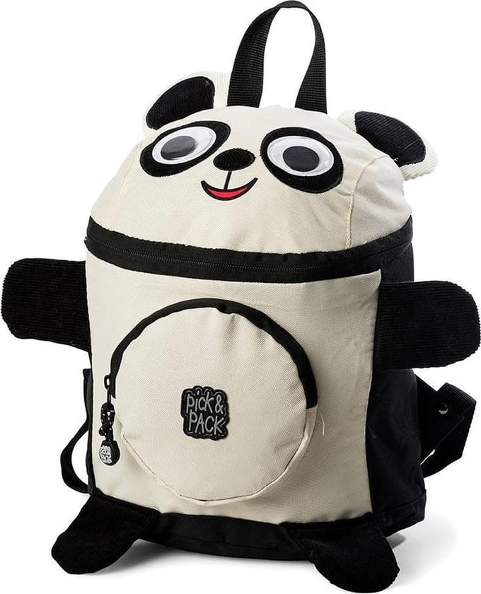 Pick & Pack Panda Shape Rugzak - Black Multi