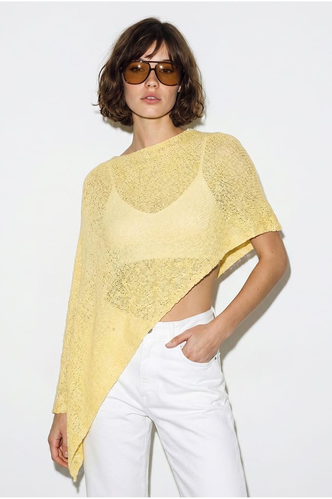 Dames Gebreide Cut-Out Strandcover-up