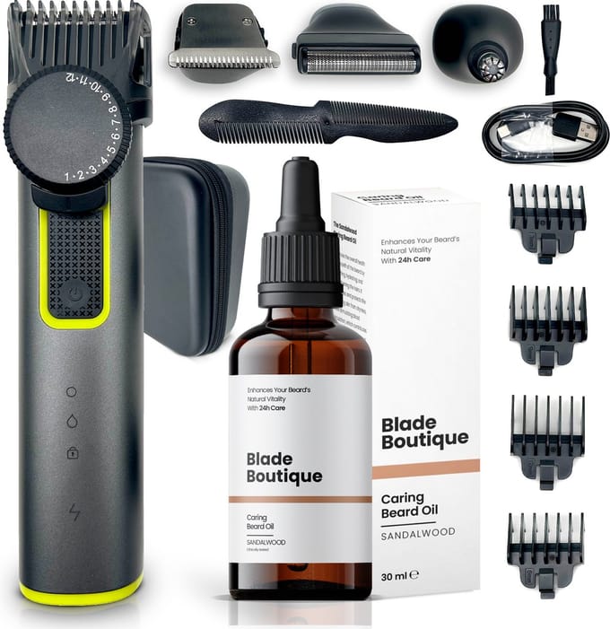 Blade Boutique® 8-1 Baardtrimmer + Baardolie Set - Baardtrimmer - Trimmer - Scheerapparaat - Baardolie