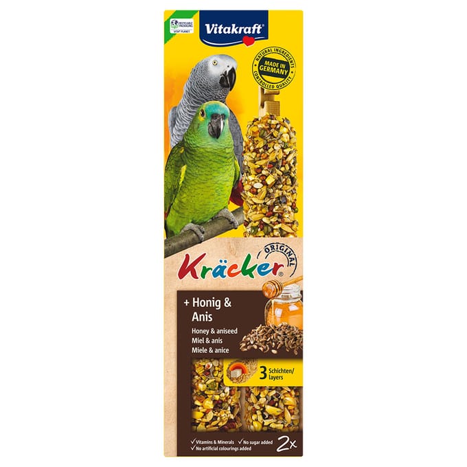 Vitakraft Knabbelstaven voor Papegaaien Honing