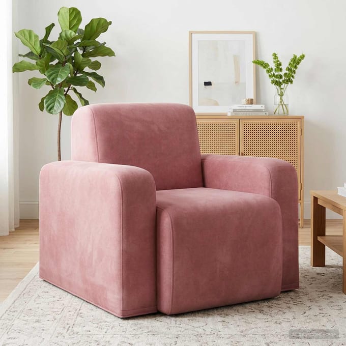 vidaXL - Fauteuil - Roze - fluweel