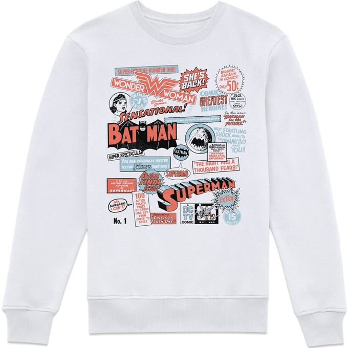 DC Comics Justice League Retro Sweatshirt - White - M