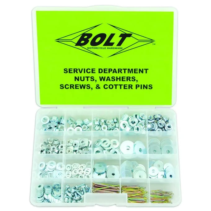 Kit met schroefmoeren, ringetjes en pennen 422 stuks Bolt