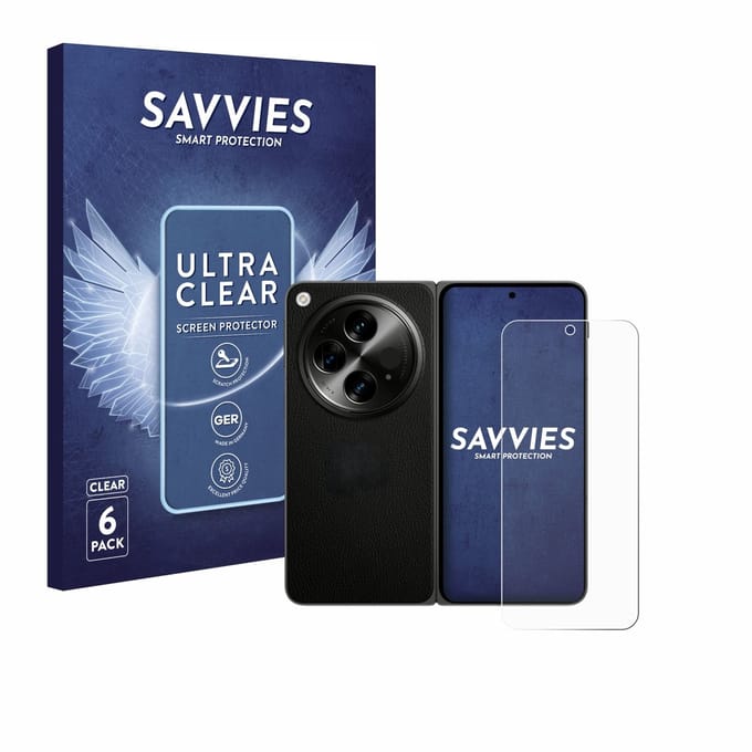 Savvies - Screenprotector voor OnePlus Open (case-friendly) - Folie Beschermfolie transparant 6 Stuks