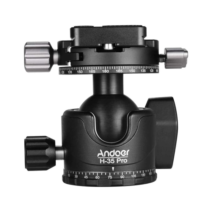Andoer H-35 Pro Panorama Balhoofd Balhoofd Statief Mount Adapter Low Gravity Center met Dual zwart