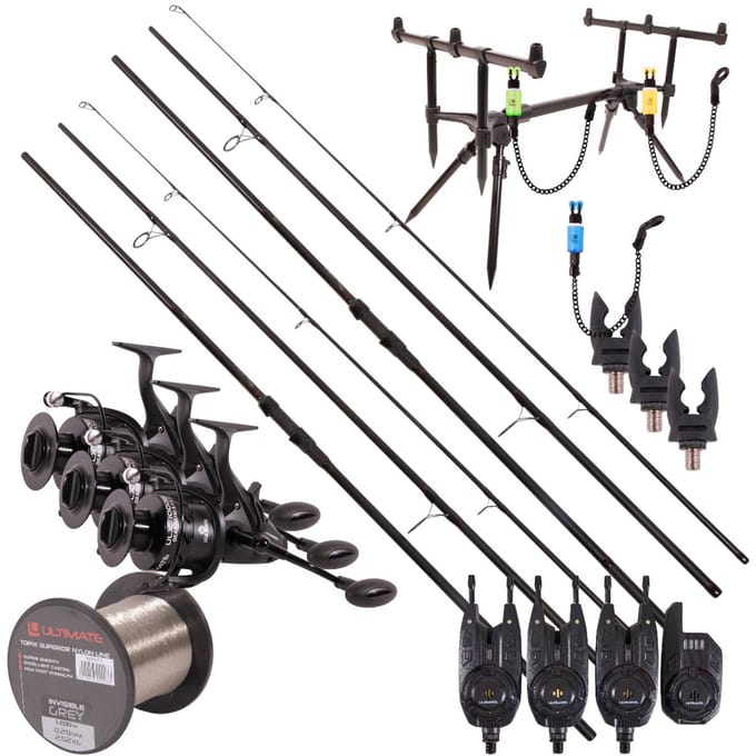 Ultimate Adventure Carp Triple Rod Set - Karper Set