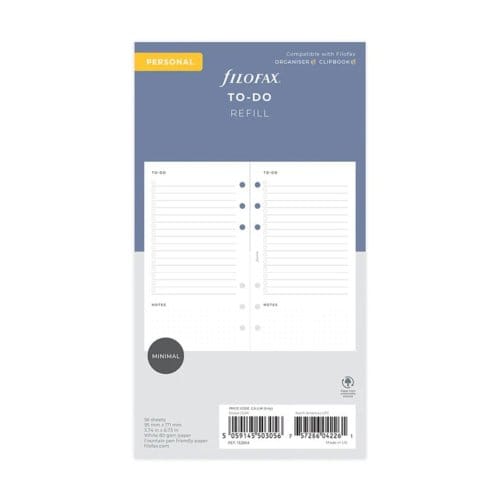 Filofax organiser interieur, formaat personal, to do