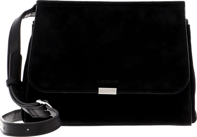 SADDLER Leren Schoudertas Uppsala Crossbody Bag Black Zwart