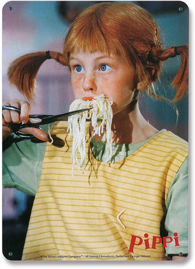 Logoshirt Blechschild Pippi Langstrumpf - Spaghetti