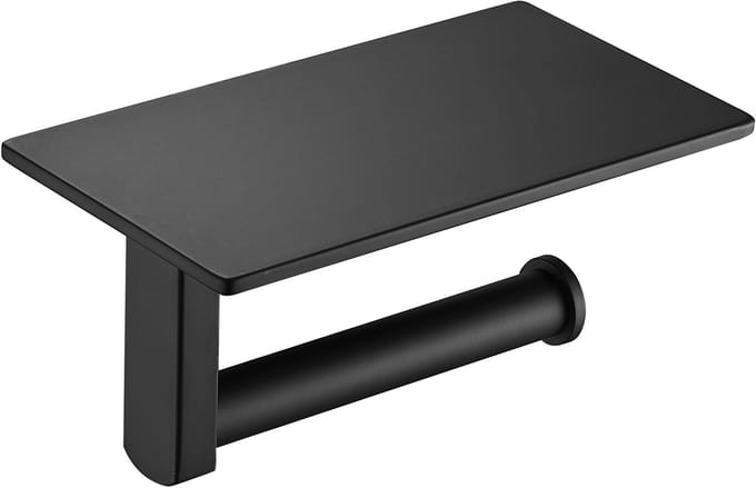 Toiletrolhouder 18 cm mat zwart