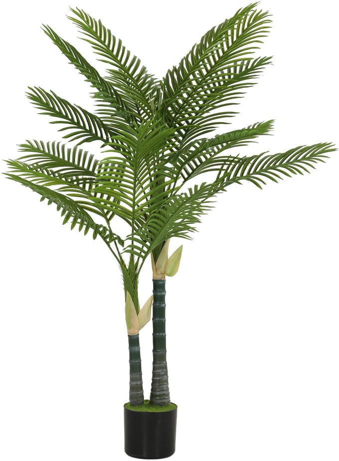 HOMCOM Kunstpalm-PEVA, Cement-Ø126 x 150H cm-Groen