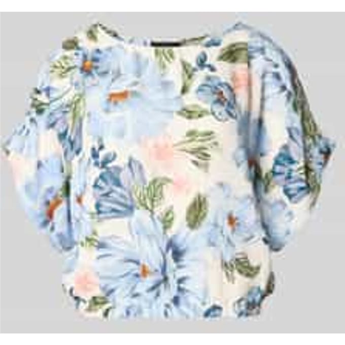 Blouse van viscosemix met boothals