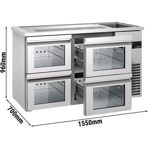 GGM Gastro Bierkoeling PREMIUM - 1550x700mm - 4 laden zilver
