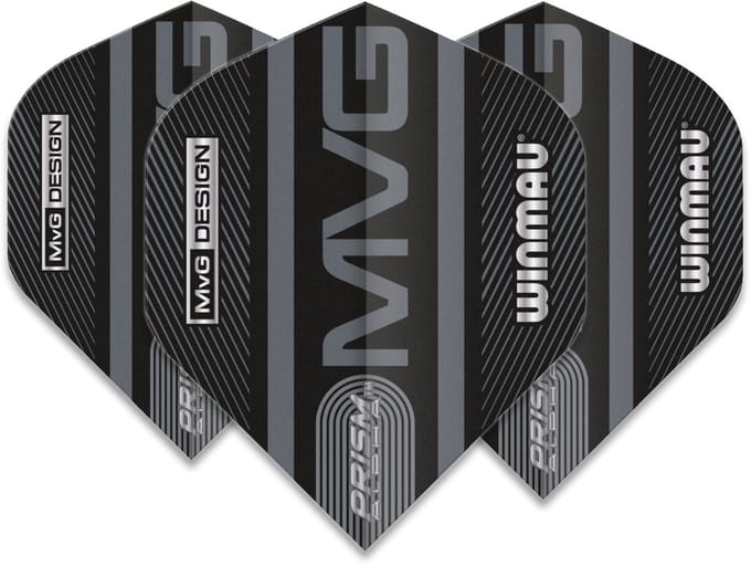Winmau Prism Alpha Black MVG Grey - Dart Flights