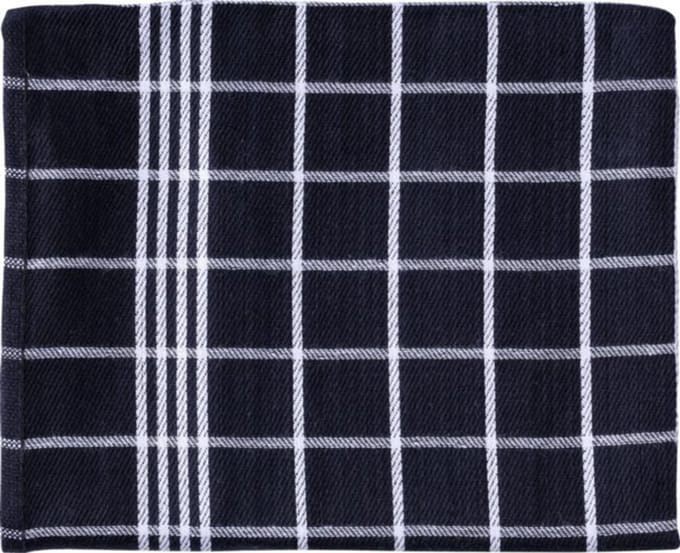 Handdoek Christelle | ft 50 x 70 cm | geruit | zwart | pak van 3 stuks