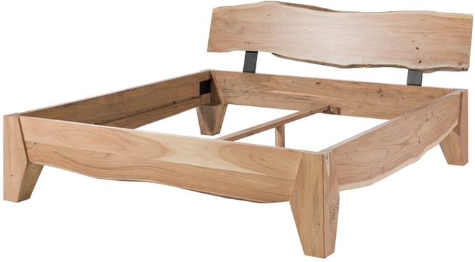 MASSIVMOEBEL24.DE bed PURE ACACIA #314 blank massief hout 180 x 200 cm