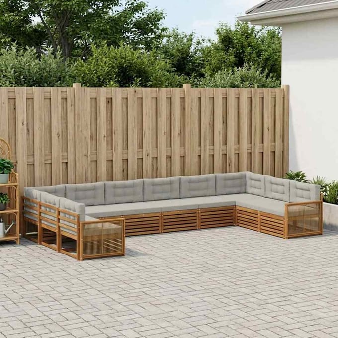 vidaXL - Sofa-Sets - 10 - st - Massief - Acacia - Hout