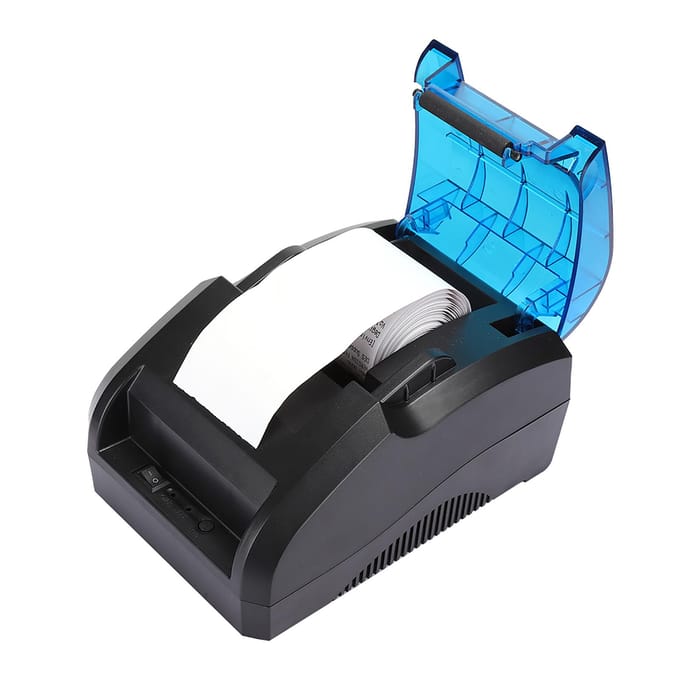 Imprimante thermique de reçus pour Bluetooth Micro USB 203 DPI Prise en charge Téléphone portable Ordinateur 110‑240V US Plug blue