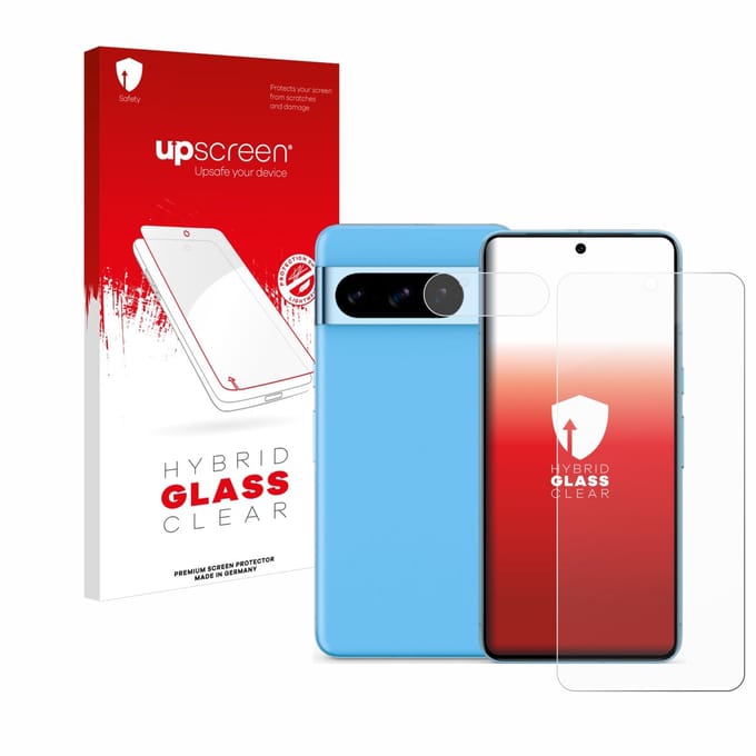 upscreen - Screenprotector voor Google Pixel 8 Pro (Voor+Camera) - Folie Beschermfolie Beschermglas transparant