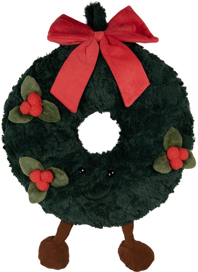 Clayre & Eef Sierkussen Ø 35x4 cm Groen Polyester Kerst