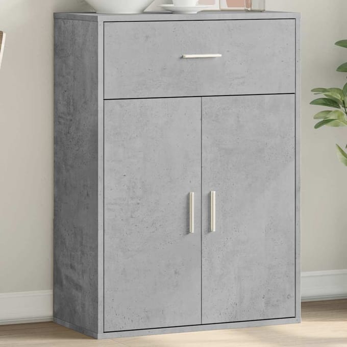 vidaXL - Dressoir - 60x30x84 - cm - bewerkt - hout - betongrijs