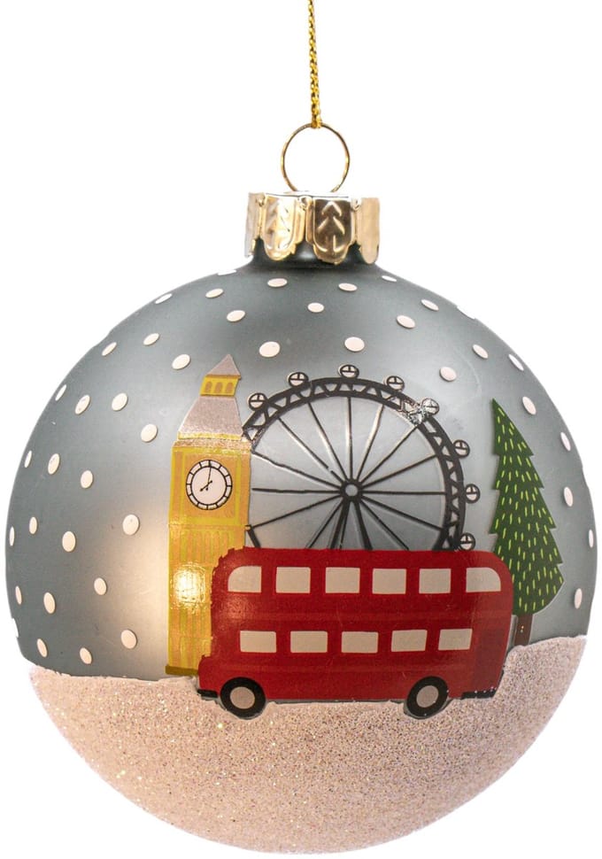 Londens tafereel ronde kerstbal - Sass & Belle
