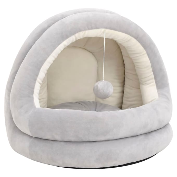 vidaXL - Kattenmand - 40x40x35 - cm - grijs - en - crèmekleurig