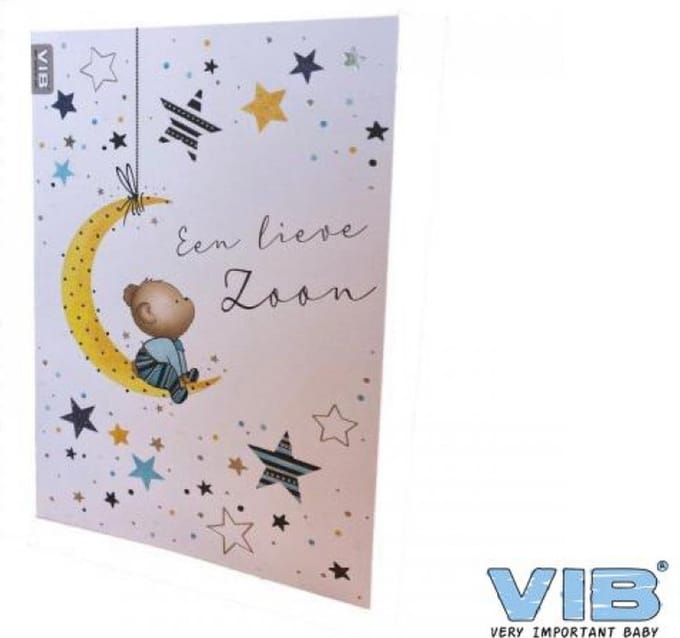 Wenskaart Folie/Glitter 'Een Lieve Zoon'