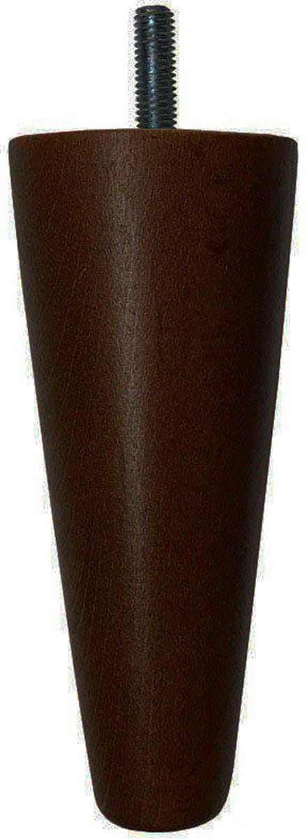 FLE - Meubelpoot bruin conisch 5,5 bij 5,5 cm en hoogte 12 cm van massief hout (M8)